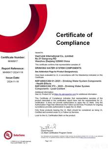 UL Certificate of Compliance — Lead Content (p2)