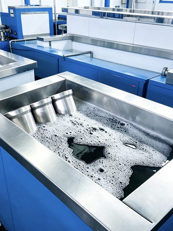Ultrasonic degreasing