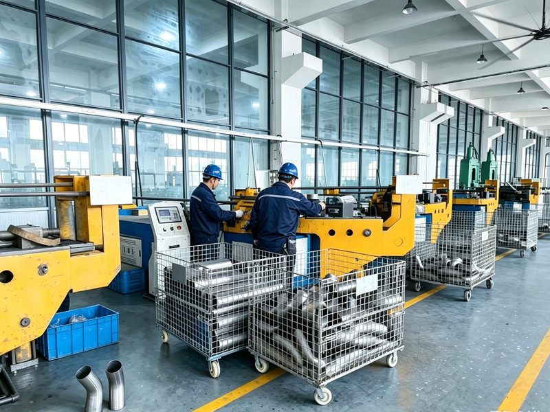 Fitting production line — forming and machining with skilled operators